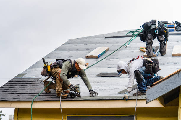 Professional Storm Damage Roof Repair technician working in Cadillac, MI